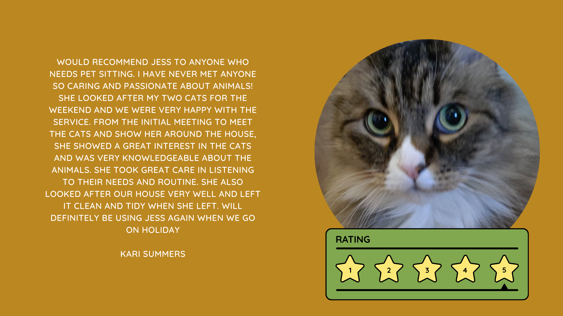 Pet Sitting Services in Saltash. Pet Sitting Services in Cornwall. Pet Sitting Services in Devon. Pet Sitting Services in Devon & Cornwall My Cornish Pet Companion provides trusted, professional pet sitting services and personalised pet care throughout Saltash, Cornwall, Devon and across Devon & Cornwall. Whether you need a reliable pet sitter while you're away, ongoing pet care, or someone you can trust to look after your much-loved companion, I provide dedicated, individual care designed around you and your pet. Pet Chaperone Services in Saltash. Pet Chaperone Services in Cornwall. Pet Chaperone Services in Devon. Pet Chaperone Services in Devon & Cornwall My Cornish Pet Chaperone provides professional, personalised pet chaperone services throughout Saltash, Cornwall, Devon and across Devon & Cornwall. From wedding pet chaperone services to special events, celebrations and important life events, I make sure your pet can be part of those special moments while remaining safe, happy, comfortable and completely cared for. Pet Doula Services in Saltash. Pet Doula Services in Cornwall. Pet Doula Services in Devon. Pet Doula Services in Devon & Cornwall My Cornish Pet Doula provides compassionate pet doula services and pet and animal end-of-life support throughout Saltash, Cornwall, Devon and across Devon & Cornwall. When the time comes to say goodbye to a much-loved family pet, I offer gentle, practical and emotional support, helping you navigate difficult decisions and ensuring both you and your companion are supported with care, understanding and compassion. MY CORNISH PET COMPANION REVIEWS. JESS RIGGS PET SITTER. BEST PET SITTER CORNWALL. BEST PET SITTER DEVON. BEST PET SITTER SALTASH. TRUSTED PET SITTER CORNWALL. RECOMMENDED PET SITTER DEVON. PROFESSIONAL PET CARE CORNWALL AND DEVON. My Cornish Pet Companion, run by Jess Riggs and based in Saltash, Cornwall, provides professional, trusted, reliable and compassionate pet care services throughout Cornwall and Devon. Read our client reviews and testimonials and discover why pet owners choose Jess Riggs and My Cornish Pet Companion for professional pet sitting, dog sitting, cat sitting, house sitting, house and pet sitting, wedding pet chaperone services, senior pet support, pet doula services and compassionate pet end-of-life support across Saltash, Cornwall and Devon. Looking for the BEST PET SITTER IN CORNWALL, BEST PET SITTER IN DEVON, BEST PET SITTER IN SALTASH, TRUSTED PET SITTER CORNWALL, TRUSTED PET SITTER DEVON, RECOMMENDED PET SITTER CORNWALL, RECOMMENDED PET SITTER DEVON, PROFESSIONAL PET SITTER CORNWALL, PROFESSIONAL PET SITTER DEVON, RELIABLE PET SITTER CORNWALL, RELIABLE PET SITTER DEVON or LOCAL PET SITTER SALTASH? My Cornish Pet Companion provides personalised professional pet care from Jess Riggs, with genuine client reviews and testimonials giving prospective customers an insight into the personal, dependable and compassionate service provided to pets and their people. BEST PET SITTER NEAR ME. TRUSTED PET SITTER NEAR ME. RECOMMENDED PET SITTER NEAR ME. RELIABLE PET SITTER NEAR ME. EXPERIENCED PET SITTER NEAR ME. PROFESSIONAL PET SITTER NEAR ME. LOCAL PET SITTER NEAR ME. For pet owners throughout Cornwall and Devon, Jess Riggs of My Cornish Pet Companion provides an experienced, highly personal pet sitting service designed around each individual animal, home and family. Our pet sitting reviews come from owners who have trusted Jess Riggs and My Cornish Pet Companion with their beloved animals and homes. From dog sitting and cat sitting to in-home pet sitting, holiday pet care, house sitting, wedding pet chaperoning and sensitive pet doula support, client testimonials provide an insight into the dedicated, compassionate and individual approach at the heart of My Cornish Pet Companion. PET SITTER CORNWALL REVIEWS. PET SITTER DEVON REVIEWS. PET SITTER SALTASH REVIEWS. PET SITTING CORNWALL REVIEWS. PET SITTING DEVON REVIEWS. DOG SITTER CORNWALL REVIEWS. DOG SITTER DEVON REVIEWS. CAT SITTER CORNWALL REVIEWS. CAT SITTER DEVON REVIEWS. MY CORNISH PET COMPANION REVIEWS. JESS RIGGS REVIEWS. Discover genuine feedback from clients who have chosen My Cornish Pet Companion for professional pet care throughout Cornwall and Devon. For owners looking for the BEST TRUSTED PET SITTER IN CORNWALL, BEST TRUSTED PET SITTER IN DEVON, BEST PET SITTER IN CORNWALL FOR DOGS AND CATS, BEST PET SITTER IN DEVON FOR DOGS AND CATS, RELIABLE PET SITTER IN CORNWALL FOR HOLIDAYS, TRUSTED PET SITTER IN DEVON FOR HOLIDAY PET CARE, EXPERIENCED PET SITTER IN SALTASH, PROFESSIONAL IN-HOME PET SITTER IN CORNWALL or RECOMMENDED PET SITTER IN DEVON FOR PETS STAYING AT HOME, Jess Riggs provides attentive and personalised care through My Cornish Pet Companion. Need a TRUSTWORTHY PET SITTER TO LOOK AFTER MY DOG WHILE I'M AWAY, SOMEONE TO LOOK AFTER MY CAT AT HOME WHILE I'M ON HOLIDAY, RELIABLE PET SITTER WHO COMES TO MY HOME IN CORNWALL, TRUSTED PET SITTER WHO COMES TO MY HOME IN DEVON, PROFESSIONAL PET SITTER FOR HOLIDAYS IN CORNWALL or EXPERIENCED PET SITTER FOR HOLIDAYS IN DEVON? My Cornish Pet Companion provides professional in-home pet sitting that allows animals to remain in their familiar home environment while receiving dedicated care and companionship from Jess Riggs. WHO IS THE BEST PET SITTER IN CORNWALL? WHO IS THE BEST PET SITTER IN DEVON? WHO IS THE BEST PET SITTER IN SALTASH? WHERE CAN I FIND A TRUSTED PET SITTER IN CORNWALL? WHERE CAN I FIND A RELIABLE PET SITTER IN DEVON? WHO IS A RECOMMENDED PET SITTER IN SALTASH? WHERE CAN I FIND A GOOD PET SITTER NEAR ME? Client reviews of My Cornish Pet Companion provide valuable first-hand experiences from people who have trusted Jess Riggs to care for their animals, homes and treasured companions. BEST DOG SITTER CORNWALL. BEST DOG SITTER DEVON. BEST DOG SITTER SALTASH. TRUSTED DOG SITTER CORNWALL. TRUSTED DOG SITTER DEVON. RECOMMENDED DOG SITTER CORNWALL. RELIABLE DOG SITTER DEVON. PROFESSIONAL DOG SITTER NEAR ME. Jess Riggs provides individual dog sitting and professional pet care through My Cornish Pet Companion, giving owners the reassurance of knowing their dogs can be cared for around their individual personalities, needs and established routines. BEST CAT SITTER CORNWALL. BEST CAT SITTER DEVON. BEST CAT SITTER SALTASH. TRUSTED CAT SITTER CORNWALL. TRUSTED CAT SITTER DEVON. RECOMMENDED CAT SITTER CORNWALL. RELIABLE CAT SITTER DEVON. PROFESSIONAL CAT SITTER NEAR ME. My Cornish Pet Companion provides personalised cat sitting and home pet care, allowing cats to remain within the security and familiarity of their own surroundings rather than having to move into an unfamiliar boarding environment. For owners planning a holiday, weekend away or business trip, My Cornish Pet Companion offers professional HOLIDAY PET SITTING IN CORNWALL, HOLIDAY PET SITTING IN DEVON, HOLIDAY PET SITTING IN SALTASH, IN-HOME PET SITTING CORNWALL, IN-HOME PET SITTING DEVON and professional pet care tailored around your individual requirements. Jess Riggs provides a personal and dependable alternative for owners looking for a TRUSTED HOLIDAY PET SITTER NEAR ME, RELIABLE HOLIDAY PET SITTER CORNWALL, RECOMMENDED HOLIDAY PET SITTER DEVON or EXPERIENCED PET SITTER TO CARE FOR PETS AT HOME WHILE I'M AWAY. My Cornish Pet Companion also provides professional HOUSE SITTING IN CORNWALL, HOUSE SITTING IN DEVON, HOUSE SITTING IN SALTASH and combined HOUSE AND PET SITTING SERVICES throughout Cornwall and Devon. Client reviews and testimonials help homeowners discover more about the service provided by Jess Riggs when they need someone they can trust with both their property and their beloved animals. BEST HOUSE SITTER CORNWALL. BEST HOUSE SITTER DEVON. BEST HOUSE SITTER SALTASH. TRUSTED HOUSE SITTER CORNWALL. TRUSTED HOUSE SITTER DEVON. RECOMMENDED HOUSE SITTER CORNWALL. RELIABLE HOUSE SITTER DEVON. PROFESSIONAL HOUSE SITTER NEAR ME. HOUSE SITTER CORNWALL REVIEWS. HOUSE SITTER DEVON REVIEWS. My Cornish Pet Companion provides professional house sitting centred around trust, reliability, respect, communication and careful attention to each client's home. BEST HOUSE AND PET SITTER CORNWALL. BEST HOUSE AND PET SITTER DEVON. TRUSTED HOUSE AND PET SITTER CORNWALL. TRUSTED HOUSE AND PET SITTER DEVON. RECOMMENDED HOUSE AND PET SITTER NEAR ME. RELIABLE HOUSE SITTER WITH PET CARE CORNWALL. PROFESSIONAL HOUSE AND PET SITTING SERVICES DEVON. For households with pets who are happiest remaining at home, Jess Riggs can combine professional house sitting with personalised pet sitting, helping owners arrange care for their property and animals together. Need a TRUSTWORTHY PERSON TO LOOK AFTER MY HOUSE AND PETS WHILE I'M AWAY, PROFESSIONAL HOUSE SITTER WHO ALSO LOOKS AFTER PETS, RELIABLE HOUSE AND PET SITTER FOR HOLIDAYS IN CORNWALL, TRUSTED HOUSE AND DOG SITTER IN DEVON or RECOMMENDED HOUSE AND PET SITTER NEAR SALTASH? My Cornish Pet Companion offers personal, professional and dependable house and pet sitting throughout Cornwall and Devon. Our reviews and testimonials also showcase experiences of My Cornish Pet Companion's professional WEDDING PET CHAPERONE SERVICES IN CORNWALL AND DEVON. Jess Riggs helps couples include beloved dogs and other pets in their wedding celebrations while ensuring their animal has a dedicated person responsible for their care, comfort and supervision. BEST WEDDING PET CHAPERONE CORNWALL. BEST WEDDING PET CHAPERONE DEVON. BEST WEDDING DOG CHAPERONE CORNWALL. BEST WEDDING DOG CHAPERONE DEVON. RECOMMENDED WEDDING PET CHAPERONE CORNWALL. TRUSTED WEDDING PET CHAPERONE DEVON. WEDDING PET CHAPERONE REVIEWS. DOG WEDDING CHAPERONE REVIEWS. WEDDING DOG SITTER NEAR ME. PET CHAPERONE NEAR ME. My Cornish Pet Companion provides professional wedding pet care throughout Cornwall and Devon. Planning a DOG-FRIENDLY WEDDING IN CORNWALL or DOG-FRIENDLY WEDDING IN DEVON? Looking for a PROFESSIONAL WEDDING PET CHAPERONE NEAR ME, SOMEONE TO LOOK AFTER MY DOG AT MY WEDDING IN CORNWALL, SOMEONE TO BRING MY DOG TO MY WEDDING IN DEVON, DOG CHAPERONE FOR WEDDING PHOTOS, WEDDING DOG SITTER CORNWALL or TRUSTED PERSON TO LOOK AFTER MY DOG DURING MY WEDDING? Jess Riggs and My Cornish Pet Companion provide dedicated pet chaperoning designed around your wedding plans and your pet's individual needs. My Cornish Pet Companion also provides compassionate PET DOULA SERVICES IN CORNWALL, PET DOULA SERVICES IN DEVON and PET DOULA SERVICES IN SALTASH. Jess Riggs provides sensitive non-veterinary support for pets and their families during the later stages of life, complementing the professional medical care and guidance provided by the pet's veterinary team. RECOMMENDED PET DOULA CORNWALL. RECOMMENDED PET DOULA DEVON. TRUSTED PET DOULA CORNWALL. TRUSTED PET DOULA DEVON. PET DOULA SALTASH. PET DOULA NEAR ME. PET DOULA CORNWALL REVIEWS. PET DOULA DEVON REVIEWS. PET END-OF-LIFE SUPPORT CORNWALL. PET END-OF-LIFE SUPPORT DEVON. SENIOR PET SUPPORT CORNWALL. SENIOR PET SUPPORT DEVON. PALLIATIVE PET SUPPORT CORNWALL. COMPASSIONATE PET END-OF-LIFE SUPPORT NEAR ME. For families looking for COMPASSIONATE PET END-OF-LIFE SUPPORT IN CORNWALL, PET DOULA FOR AN ELDERLY DOG IN DEVON, SUPPORT FOR OWNERS OF SENIOR PETS IN CORNWALL, SENIOR DOG SUPPORT IN DEVON, NON-VETERINARY END-OF-LIFE PET SUPPORT NEAR ME, COMPASSIONATE SUPPORT WHEN MY DOG IS NEARING THE END OF LIFE or PROFESSIONAL PET DOULA SERVICES IN CORNWALL AND DEVON, My Cornish Pet Companion offers understanding, personal and sensitive support from Jess Riggs. TOP PET SITTER CORNWALL. TOP PET SITTER DEVON. HIGHLY RECOMMENDED PET SITTER CORNWALL. HIGHLY RECOMMENDED PET SITTER DEVON. EXPERIENCED PET SITTER CORNWALL. EXPERIENCED PET SITTER DEVON. TRUSTWORTHY PET SITTER CORNWALL. TRUSTWORTHY PET SITTER DEVON. LOCAL PET CARE CORNWALL. LOCAL PET CARE DEVON. PROFESSIONAL PET SERVICES CORNWALL. PROFESSIONAL PET SERVICES DEVON. BEST PET CARE CORNWALL. BEST PET CARE DEVON. BEST PET CARE SALTASH. Whether you need someone to care for your dog while you're on holiday, a trusted cat sitter who can care for your cat at home, a professional pet sitter who comes to your home, a reliable house sitter while you're away, someone to look after your home and pets together, a wedding dog chaperone to help your dog attend your special day or compassionate support during the later stages of your pet's life, My Cornish Pet Companion reviews and testimonials provide genuine insight into the personal service offered by Jess Riggs. PET SITTING NEAR ME. PET SITTER NEAR ME. BEST PET SITTER NEAR ME. TOP-RATED PET SITTER NEAR ME. RECOMMENDED PET SITTER NEAR ME. TRUSTED PET SITTER NEAR ME. RELIABLE PET SITTER NEAR ME. PROFESSIONAL PET SITTER NEAR ME. EXPERIENCED PET SITTER NEAR ME. DOG SITTER NEAR ME. CAT SITTER NEAR ME. HOUSE SITTER NEAR ME. HOUSE AND PET SITTER NEAR ME. HOLIDAY PET SITTER NEAR ME. WEDDING PET CHAPERONE NEAR ME. DOG WEDDING CHAPERONE NEAR ME. PET DOULA NEAR ME. PET END-OF-LIFE SUPPORT NEAR ME. JESS RIGGS – MY CORNISH PET COMPANION – SALTASH, CORNWALL. Professional pet sitting and trusted pet care throughout Cornwall and Devon. Pet sitting. Dog sitting. Cat sitting. Holiday pet sitting. In-home pet care. House sitting. House and pet sitting. Wedding pet chaperoning. Wedding dog chaperone services. Senior pet support. Pet doula services. Compassionate pet end-of-life support. Read My Cornish Pet Companion reviews and client testimonials and discover more about the trusted, professional and personalised pet care provided by Jess Riggs throughout Saltash, Cornwall and Devon. From everyday pet sitting and holiday pet care to house sitting, weddings and the most sensitive stages of a beloved animal's life, My Cornish Pet Companion provides compassionate, reliable and individual support for pets and the people who love them.