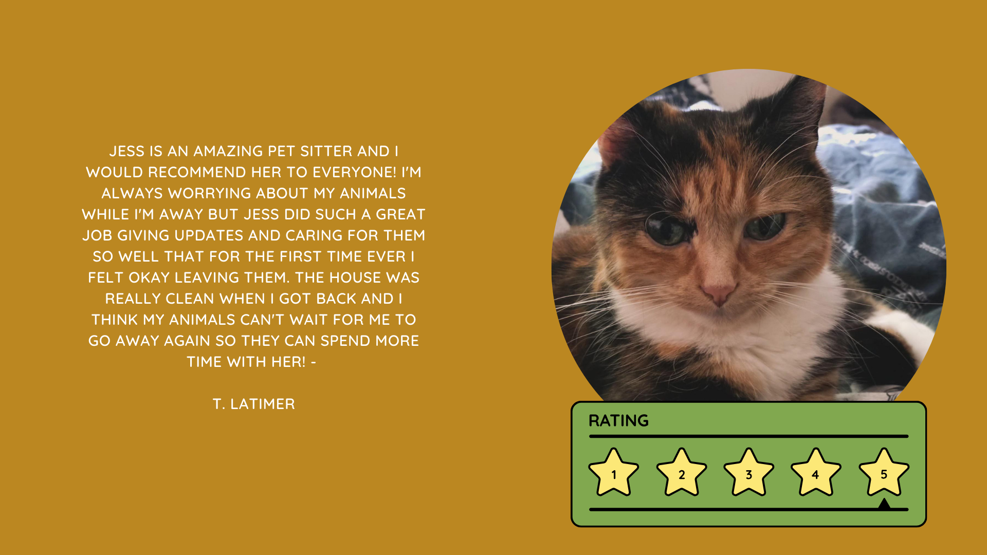 Pet Sitting Services in Saltash. Pet Sitting Services in Cornwall. Pet Sitting Services in Devon. Pet Sitting Services in Devon & Cornwall My Cornish Pet Companion provides trusted, professional pet sitting services and personalised pet care throughout Saltash, Cornwall, Devon and across Devon & Cornwall. Whether you need a reliable pet sitter while you're away, ongoing pet care, or someone you can trust to look after your much-loved companion, I provide dedicated, individual care designed around you and your pet. Pet Chaperone Services in Saltash. Pet Chaperone Services in Cornwall. Pet Chaperone Services in Devon. Pet Chaperone Services in Devon & Cornwall My Cornish Pet Chaperone provides professional, personalised pet chaperone services throughout Saltash, Cornwall, Devon and across Devon & Cornwall. From wedding pet chaperone services to special events, celebrations and important life events, I make sure your pet can be part of those special moments while remaining safe, happy, comfortable and completely cared for. Pet Doula Services in Saltash. Pet Doula Services in Cornwall. Pet Doula Services in Devon. Pet Doula Services in Devon & Cornwall My Cornish Pet Doula provides compassionate pet doula services and pet and animal end-of-life support throughout Saltash, Cornwall, Devon and across Devon & Cornwall. When the time comes to say goodbye to a much-loved family pet, I offer gentle, practical and emotional support, helping you navigate difficult decisions and ensuring both you and your companion are supported with care, understanding and compassion. MY CORNISH PET COMPANION REVIEWS. JESS RIGGS PET SITTER. BEST PET SITTER CORNWALL. BEST PET SITTER DEVON. BEST PET SITTER SALTASH. TRUSTED PET SITTER CORNWALL. RECOMMENDED PET SITTER DEVON. PROFESSIONAL PET CARE CORNWALL AND DEVON. My Cornish Pet Companion, run by Jess Riggs and based in Saltash, Cornwall, provides professional, trusted, reliable and compassionate pet care services throughout Cornwall and Devon. Read our client reviews and testimonials and discover why pet owners choose Jess Riggs and My Cornish Pet Companion for professional pet sitting, dog sitting, cat sitting, house sitting, house and pet sitting, wedding pet chaperone services, senior pet support, pet doula services and compassionate pet end-of-life support across Saltash, Cornwall and Devon. Looking for the BEST PET SITTER IN CORNWALL, BEST PET SITTER IN DEVON, BEST PET SITTER IN SALTASH, TRUSTED PET SITTER CORNWALL, TRUSTED PET SITTER DEVON, RECOMMENDED PET SITTER CORNWALL, RECOMMENDED PET SITTER DEVON, PROFESSIONAL PET SITTER CORNWALL, PROFESSIONAL PET SITTER DEVON, RELIABLE PET SITTER CORNWALL, RELIABLE PET SITTER DEVON or LOCAL PET SITTER SALTASH? My Cornish Pet Companion provides personalised professional pet care from Jess Riggs, with genuine client reviews and testimonials giving prospective customers an insight into the personal, dependable and compassionate service provided to pets and their people. BEST PET SITTER NEAR ME. TRUSTED PET SITTER NEAR ME. RECOMMENDED PET SITTER NEAR ME. RELIABLE PET SITTER NEAR ME. EXPERIENCED PET SITTER NEAR ME. PROFESSIONAL PET SITTER NEAR ME. LOCAL PET SITTER NEAR ME. For pet owners throughout Cornwall and Devon, Jess Riggs of My Cornish Pet Companion provides an experienced, highly personal pet sitting service designed around each individual animal, home and family. Our pet sitting reviews come from owners who have trusted Jess Riggs and My Cornish Pet Companion with their beloved animals and homes. From dog sitting and cat sitting to in-home pet sitting, holiday pet care, house sitting, wedding pet chaperoning and sensitive pet doula support, client testimonials provide an insight into the dedicated, compassionate and individual approach at the heart of My Cornish Pet Companion. PET SITTER CORNWALL REVIEWS. PET SITTER DEVON REVIEWS. PET SITTER SALTASH REVIEWS. PET SITTING CORNWALL REVIEWS. PET SITTING DEVON REVIEWS. DOG SITTER CORNWALL REVIEWS. DOG SITTER DEVON REVIEWS. CAT SITTER CORNWALL REVIEWS. CAT SITTER DEVON REVIEWS. MY CORNISH PET COMPANION REVIEWS. JESS RIGGS REVIEWS. Discover genuine feedback from clients who have chosen My Cornish Pet Companion for professional pet care throughout Cornwall and Devon. For owners looking for the BEST TRUSTED PET SITTER IN CORNWALL, BEST TRUSTED PET SITTER IN DEVON, BEST PET SITTER IN CORNWALL FOR DOGS AND CATS, BEST PET SITTER IN DEVON FOR DOGS AND CATS, RELIABLE PET SITTER IN CORNWALL FOR HOLIDAYS, TRUSTED PET SITTER IN DEVON FOR HOLIDAY PET CARE, EXPERIENCED PET SITTER IN SALTASH, PROFESSIONAL IN-HOME PET SITTER IN CORNWALL or RECOMMENDED PET SITTER IN DEVON FOR PETS STAYING AT HOME, Jess Riggs provides attentive and personalised care through My Cornish Pet Companion. Need a TRUSTWORTHY PET SITTER TO LOOK AFTER MY DOG WHILE I'M AWAY, SOMEONE TO LOOK AFTER MY CAT AT HOME WHILE I'M ON HOLIDAY, RELIABLE PET SITTER WHO COMES TO MY HOME IN CORNWALL, TRUSTED PET SITTER WHO COMES TO MY HOME IN DEVON, PROFESSIONAL PET SITTER FOR HOLIDAYS IN CORNWALL or EXPERIENCED PET SITTER FOR HOLIDAYS IN DEVON? My Cornish Pet Companion provides professional in-home pet sitting that allows animals to remain in their familiar home environment while receiving dedicated care and companionship from Jess Riggs. WHO IS THE BEST PET SITTER IN CORNWALL? WHO IS THE BEST PET SITTER IN DEVON? WHO IS THE BEST PET SITTER IN SALTASH? WHERE CAN I FIND A TRUSTED PET SITTER IN CORNWALL? WHERE CAN I FIND A RELIABLE PET SITTER IN DEVON? WHO IS A RECOMMENDED PET SITTER IN SALTASH? WHERE CAN I FIND A GOOD PET SITTER NEAR ME? Client reviews of My Cornish Pet Companion provide valuable first-hand experiences from people who have trusted Jess Riggs to care for their animals, homes and treasured companions. BEST DOG SITTER CORNWALL. BEST DOG SITTER DEVON. BEST DOG SITTER SALTASH. TRUSTED DOG SITTER CORNWALL. TRUSTED DOG SITTER DEVON. RECOMMENDED DOG SITTER CORNWALL. RELIABLE DOG SITTER DEVON. PROFESSIONAL DOG SITTER NEAR ME. Jess Riggs provides individual dog sitting and professional pet care through My Cornish Pet Companion, giving owners the reassurance of knowing their dogs can be cared for around their individual personalities, needs and established routines. BEST CAT SITTER CORNWALL. BEST CAT SITTER DEVON. BEST CAT SITTER SALTASH. TRUSTED CAT SITTER CORNWALL. TRUSTED CAT SITTER DEVON. RECOMMENDED CAT SITTER CORNWALL. RELIABLE CAT SITTER DEVON. PROFESSIONAL CAT SITTER NEAR ME. My Cornish Pet Companion provides personalised cat sitting and home pet care, allowing cats to remain within the security and familiarity of their own surroundings rather than having to move into an unfamiliar boarding environment. For owners planning a holiday, weekend away or business trip, My Cornish Pet Companion offers professional HOLIDAY PET SITTING IN CORNWALL, HOLIDAY PET SITTING IN DEVON, HOLIDAY PET SITTING IN SALTASH, IN-HOME PET SITTING CORNWALL, IN-HOME PET SITTING DEVON and professional pet care tailored around your individual requirements. Jess Riggs provides a personal and dependable alternative for owners looking for a TRUSTED HOLIDAY PET SITTER NEAR ME, RELIABLE HOLIDAY PET SITTER CORNWALL, RECOMMENDED HOLIDAY PET SITTER DEVON or EXPERIENCED PET SITTER TO CARE FOR PETS AT HOME WHILE I'M AWAY. My Cornish Pet Companion also provides professional HOUSE SITTING IN CORNWALL, HOUSE SITTING IN DEVON, HOUSE SITTING IN SALTASH and combined HOUSE AND PET SITTING SERVICES throughout Cornwall and Devon. Client reviews and testimonials help homeowners discover more about the service provided by Jess Riggs when they need someone they can trust with both their property and their beloved animals. BEST HOUSE SITTER CORNWALL. BEST HOUSE SITTER DEVON. BEST HOUSE SITTER SALTASH. TRUSTED HOUSE SITTER CORNWALL. TRUSTED HOUSE SITTER DEVON. RECOMMENDED HOUSE SITTER CORNWALL. RELIABLE HOUSE SITTER DEVON. PROFESSIONAL HOUSE SITTER NEAR ME. HOUSE SITTER CORNWALL REVIEWS. HOUSE SITTER DEVON REVIEWS. My Cornish Pet Companion provides professional house sitting centred around trust, reliability, respect, communication and careful attention to each client's home. BEST HOUSE AND PET SITTER CORNWALL. BEST HOUSE AND PET SITTER DEVON. TRUSTED HOUSE AND PET SITTER CORNWALL. TRUSTED HOUSE AND PET SITTER DEVON. RECOMMENDED HOUSE AND PET SITTER NEAR ME. RELIABLE HOUSE SITTER WITH PET CARE CORNWALL. PROFESSIONAL HOUSE AND PET SITTING SERVICES DEVON. For households with pets who are happiest remaining at home, Jess Riggs can combine professional house sitting with personalised pet sitting, helping owners arrange care for their property and animals together. Need a TRUSTWORTHY PERSON TO LOOK AFTER MY HOUSE AND PETS WHILE I'M AWAY, PROFESSIONAL HOUSE SITTER WHO ALSO LOOKS AFTER PETS, RELIABLE HOUSE AND PET SITTER FOR HOLIDAYS IN CORNWALL, TRUSTED HOUSE AND DOG SITTER IN DEVON or RECOMMENDED HOUSE AND PET SITTER NEAR SALTASH? My Cornish Pet Companion offers personal, professional and dependable house and pet sitting throughout Cornwall and Devon. Our reviews and testimonials also showcase experiences of My Cornish Pet Companion's professional WEDDING PET CHAPERONE SERVICES IN CORNWALL AND DEVON. Jess Riggs helps couples include beloved dogs and other pets in their wedding celebrations while ensuring their animal has a dedicated person responsible for their care, comfort and supervision. BEST WEDDING PET CHAPERONE CORNWALL. BEST WEDDING PET CHAPERONE DEVON. BEST WEDDING DOG CHAPERONE CORNWALL. BEST WEDDING DOG CHAPERONE DEVON. RECOMMENDED WEDDING PET CHAPERONE CORNWALL. TRUSTED WEDDING PET CHAPERONE DEVON. WEDDING PET CHAPERONE REVIEWS. DOG WEDDING CHAPERONE REVIEWS. WEDDING DOG SITTER NEAR ME. PET CHAPERONE NEAR ME. My Cornish Pet Companion provides professional wedding pet care throughout Cornwall and Devon. Planning a DOG-FRIENDLY WEDDING IN CORNWALL or DOG-FRIENDLY WEDDING IN DEVON? Looking for a PROFESSIONAL WEDDING PET CHAPERONE NEAR ME, SOMEONE TO LOOK AFTER MY DOG AT MY WEDDING IN CORNWALL, SOMEONE TO BRING MY DOG TO MY WEDDING IN DEVON, DOG CHAPERONE FOR WEDDING PHOTOS, WEDDING DOG SITTER CORNWALL or TRUSTED PERSON TO LOOK AFTER MY DOG DURING MY WEDDING? Jess Riggs and My Cornish Pet Companion provide dedicated pet chaperoning designed around your wedding plans and your pet's individual needs. My Cornish Pet Companion also provides compassionate PET DOULA SERVICES IN CORNWALL, PET DOULA SERVICES IN DEVON and PET DOULA SERVICES IN SALTASH. Jess Riggs provides sensitive non-veterinary support for pets and their families during the later stages of life, complementing the professional medical care and guidance provided by the pet's veterinary team. RECOMMENDED PET DOULA CORNWALL. RECOMMENDED PET DOULA DEVON. TRUSTED PET DOULA CORNWALL. TRUSTED PET DOULA DEVON. PET DOULA SALTASH. PET DOULA NEAR ME. PET DOULA CORNWALL REVIEWS. PET DOULA DEVON REVIEWS. PET END-OF-LIFE SUPPORT CORNWALL. PET END-OF-LIFE SUPPORT DEVON. SENIOR PET SUPPORT CORNWALL. SENIOR PET SUPPORT DEVON. PALLIATIVE PET SUPPORT CORNWALL. COMPASSIONATE PET END-OF-LIFE SUPPORT NEAR ME. For families looking for COMPASSIONATE PET END-OF-LIFE SUPPORT IN CORNWALL, PET DOULA FOR AN ELDERLY DOG IN DEVON, SUPPORT FOR OWNERS OF SENIOR PETS IN CORNWALL, SENIOR DOG SUPPORT IN DEVON, NON-VETERINARY END-OF-LIFE PET SUPPORT NEAR ME, COMPASSIONATE SUPPORT WHEN MY DOG IS NEARING THE END OF LIFE or PROFESSIONAL PET DOULA SERVICES IN CORNWALL AND DEVON, My Cornish Pet Companion offers understanding, personal and sensitive support from Jess Riggs. TOP PET SITTER CORNWALL. TOP PET SITTER DEVON. HIGHLY RECOMMENDED PET SITTER CORNWALL. HIGHLY RECOMMENDED PET SITTER DEVON. EXPERIENCED PET SITTER CORNWALL. EXPERIENCED PET SITTER DEVON. TRUSTWORTHY PET SITTER CORNWALL. TRUSTWORTHY PET SITTER DEVON. LOCAL PET CARE CORNWALL. LOCAL PET CARE DEVON. PROFESSIONAL PET SERVICES CORNWALL. PROFESSIONAL PET SERVICES DEVON. BEST PET CARE CORNWALL. BEST PET CARE DEVON. BEST PET CARE SALTASH. Whether you need someone to care for your dog while you're on holiday, a trusted cat sitter who can care for your cat at home, a professional pet sitter who comes to your home, a reliable house sitter while you're away, someone to look after your home and pets together, a wedding dog chaperone to help your dog attend your special day or compassionate support during the later stages of your pet's life, My Cornish Pet Companion reviews and testimonials provide genuine insight into the personal service offered by Jess Riggs. PET SITTING NEAR ME. PET SITTER NEAR ME. BEST PET SITTER NEAR ME. TOP-RATED PET SITTER NEAR ME. RECOMMENDED PET SITTER NEAR ME. TRUSTED PET SITTER NEAR ME. RELIABLE PET SITTER NEAR ME. PROFESSIONAL PET SITTER NEAR ME. EXPERIENCED PET SITTER NEAR ME. DOG SITTER NEAR ME. CAT SITTER NEAR ME. HOUSE SITTER NEAR ME. HOUSE AND PET SITTER NEAR ME. HOLIDAY PET SITTER NEAR ME. WEDDING PET CHAPERONE NEAR ME. DOG WEDDING CHAPERONE NEAR ME. PET DOULA NEAR ME. PET END-OF-LIFE SUPPORT NEAR ME. JESS RIGGS – MY CORNISH PET COMPANION – SALTASH, CORNWALL. Professional pet sitting and trusted pet care throughout Cornwall and Devon. Pet sitting. Dog sitting. Cat sitting. Holiday pet sitting. In-home pet care. House sitting. House and pet sitting. Wedding pet chaperoning. Wedding dog chaperone services. Senior pet support. Pet doula services. Compassionate pet end-of-life support. Read My Cornish Pet Companion reviews and client testimonials and discover more about the trusted, professional and personalised pet care provided by Jess Riggs throughout Saltash, Cornwall and Devon. From everyday pet sitting and holiday pet care to house sitting, weddings and the most sensitive stages of a beloved animal's life, My Cornish Pet Companion provides compassionate, reliable and individual support for pets and the people who love them.